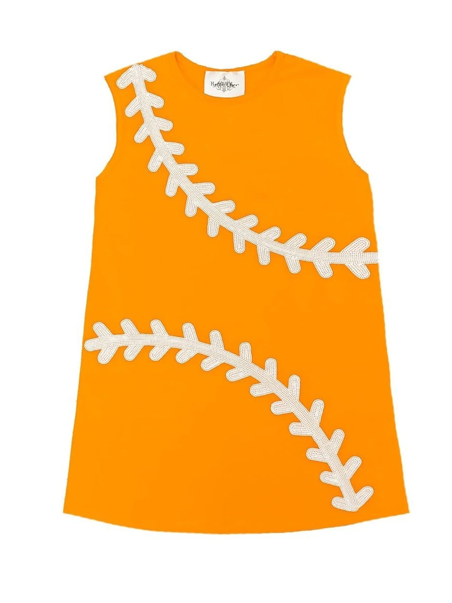 Orange Baseball Dress, Toddler & Youth