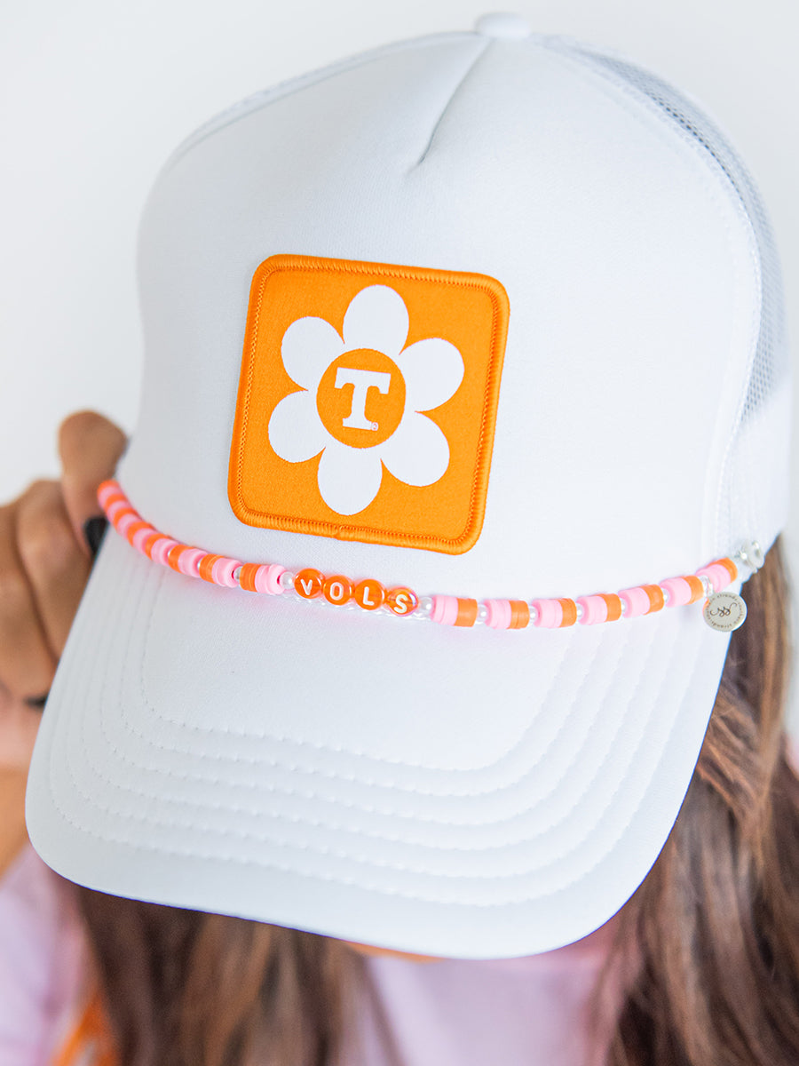 Orange and Pink Beads for your cap
