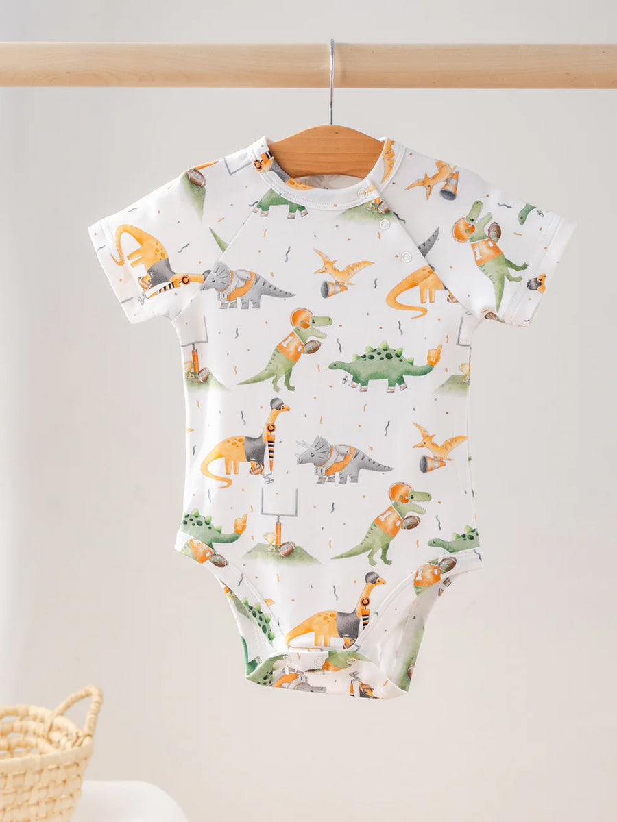 Orange Dino All-Stars Organic Cotton Onesie