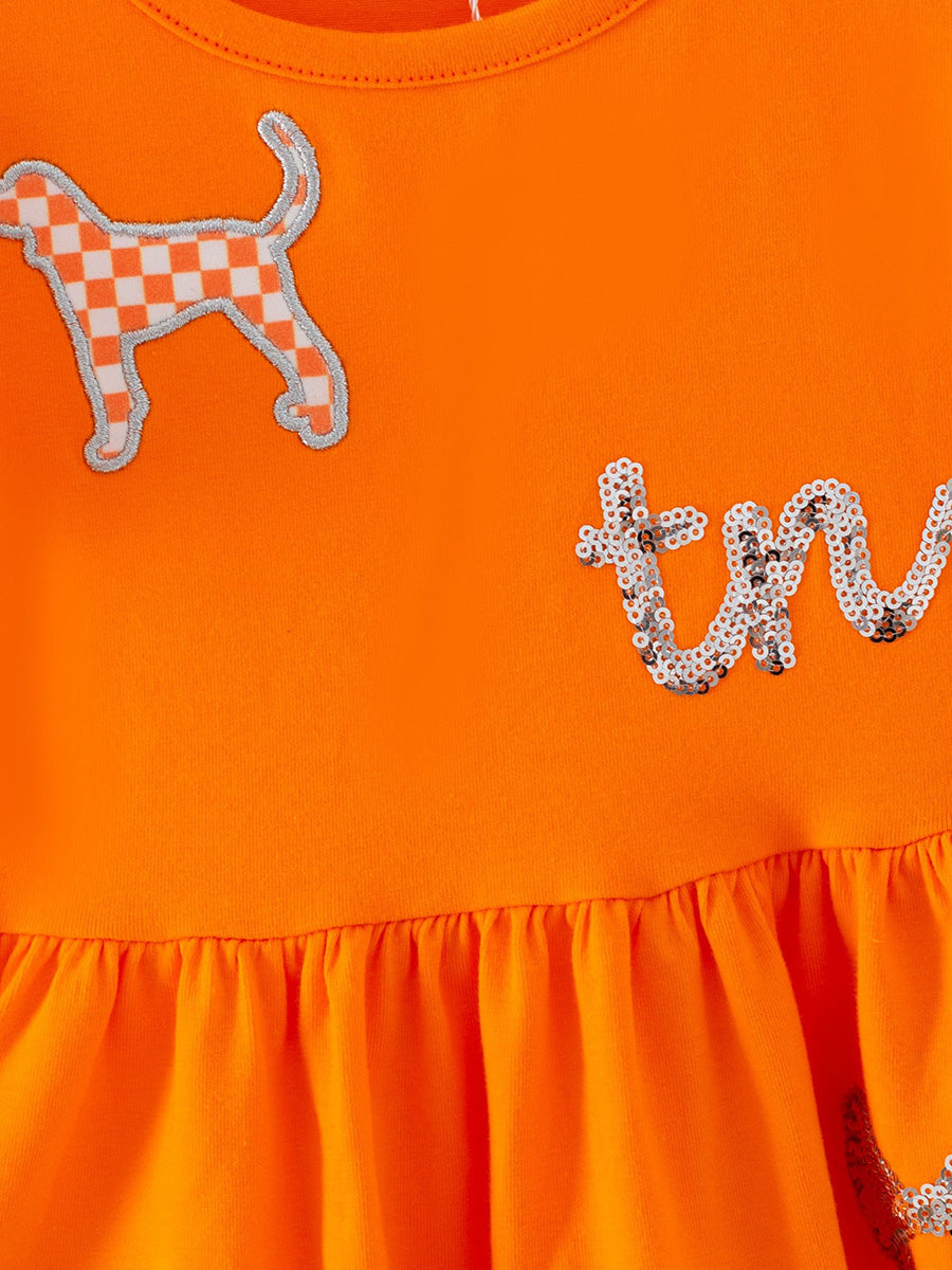 Orange Sparkly Girls Dress