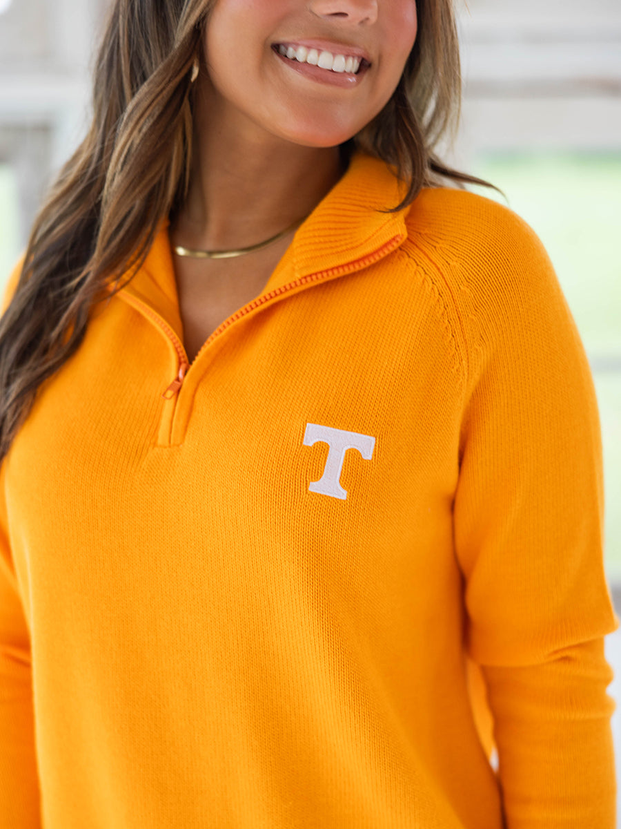 "Power T" Orange Quarter Zip Sweater
