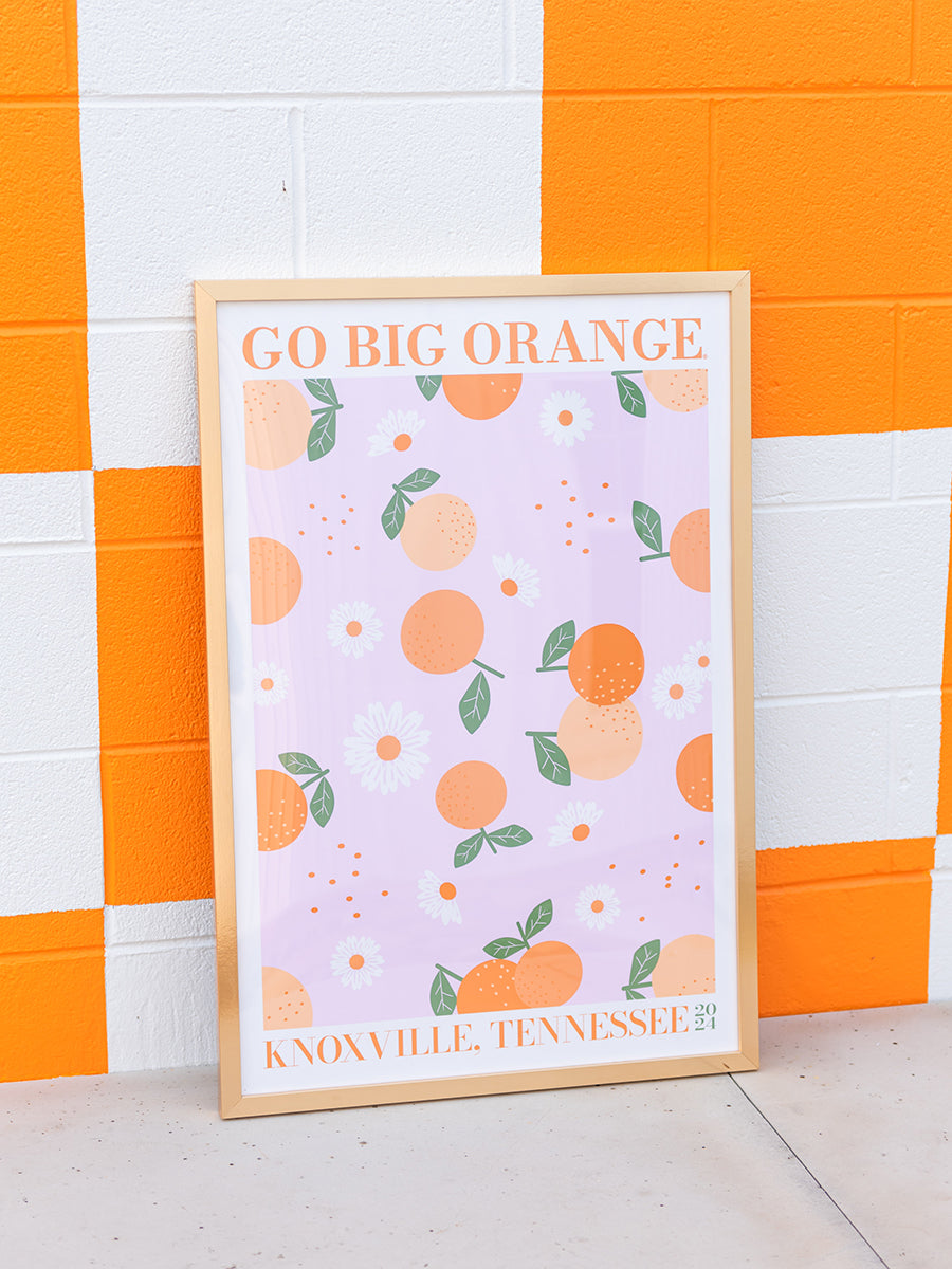 Go Big Orange Floral 20 x 30 Poster