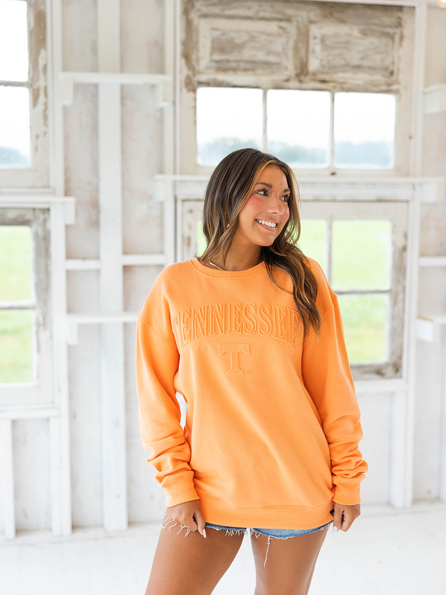 "Tennessee" Embossed Comfort Crew Sweatshirt