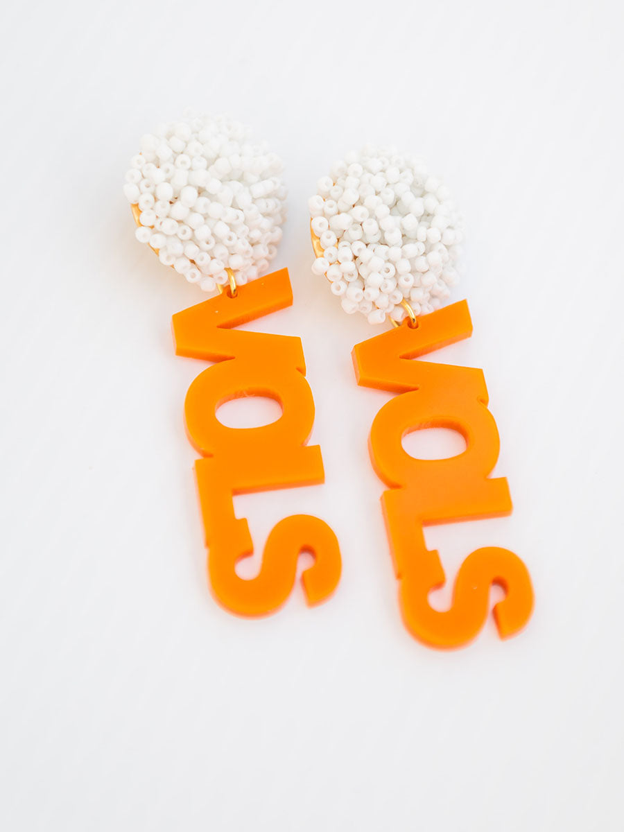 Vols Pom Pom Dangle Earrings