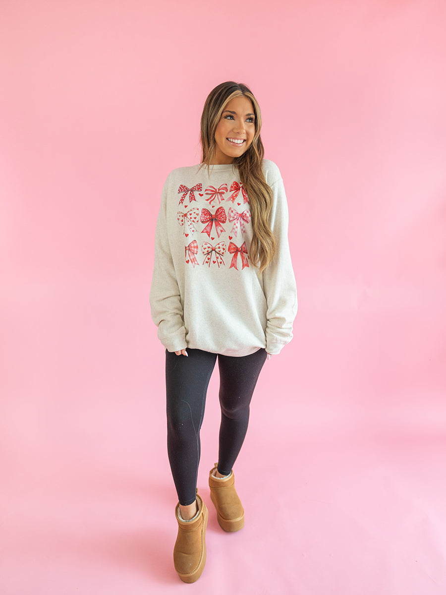 Bows and Hearts Valentine Pullover