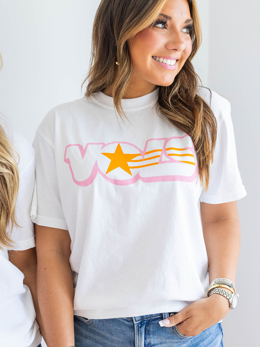 Pink & Orange VOLS Star Retro Logo T-Shirt