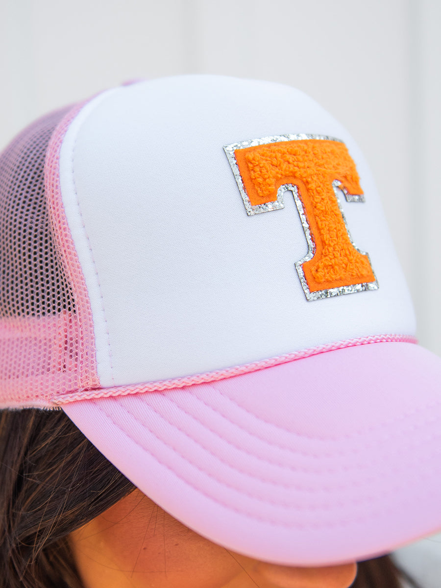 Orange Power T Pink and White Trucker Hat