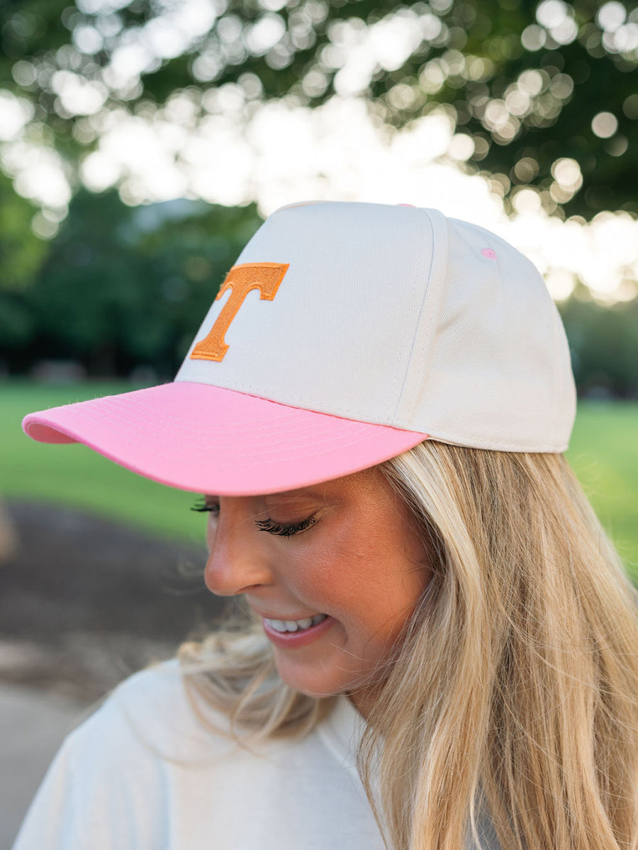 Canvas Trucker Hat with Embroidered Orange Power T