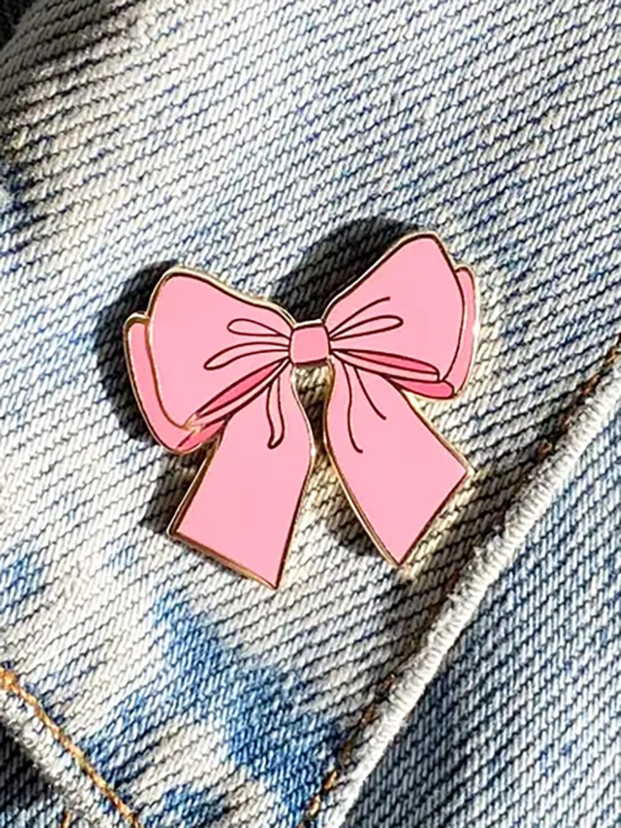 Pink Bow Enamel Pin