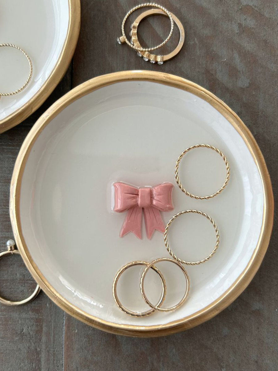 Pink Bow Jewelry Dish