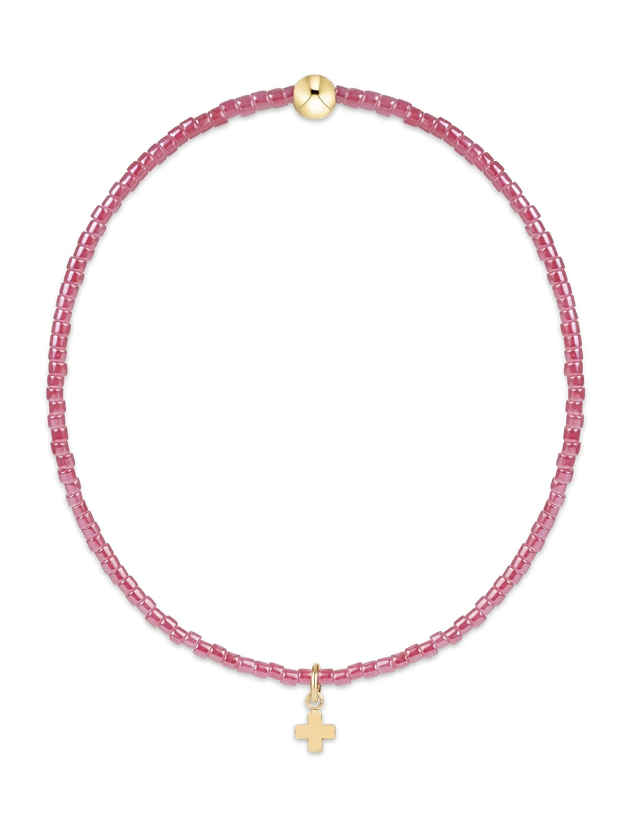 Hope Classic Signature Cross Bracelet-Small Gold Charm (12 Colors)