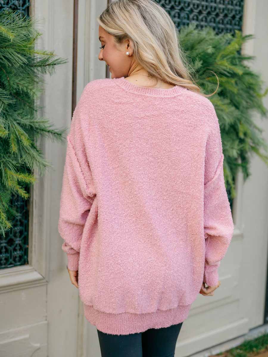 Pink Textured Sweater