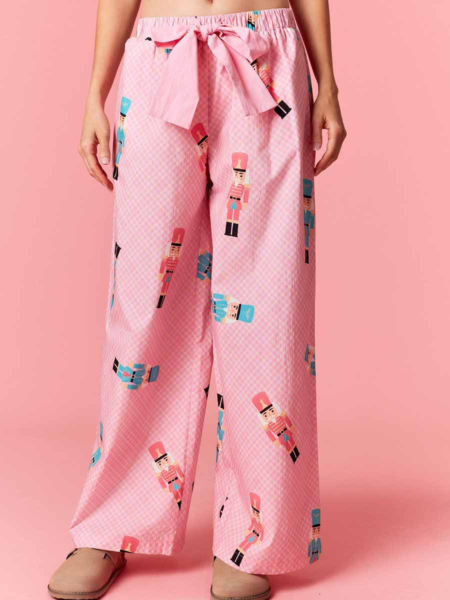 Pink Gingham Nutcrackers Pajama Pants