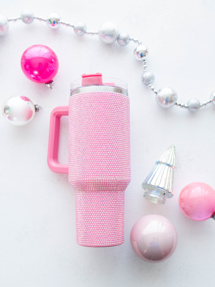 Pink Rhinestone 40 oz. Tumbler