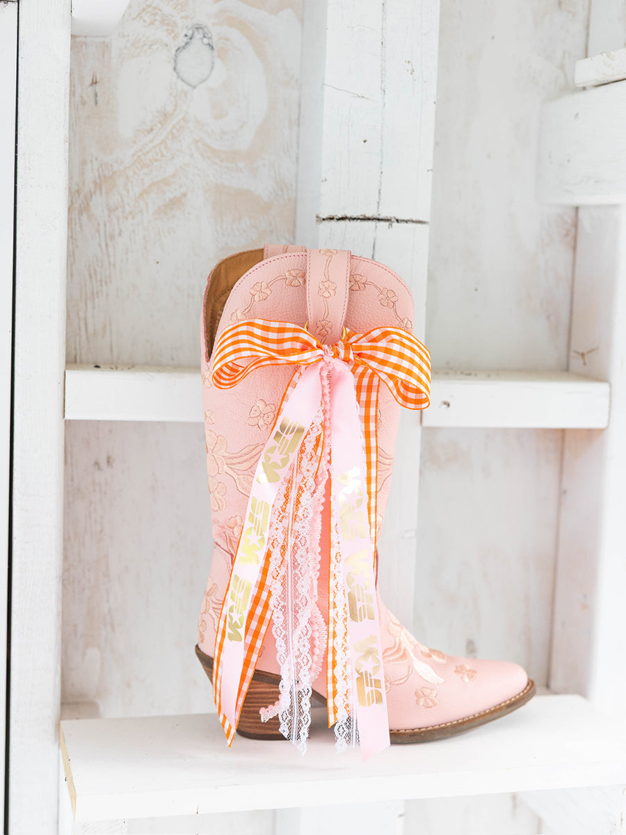 Orange and White Check VOLS Ribbons