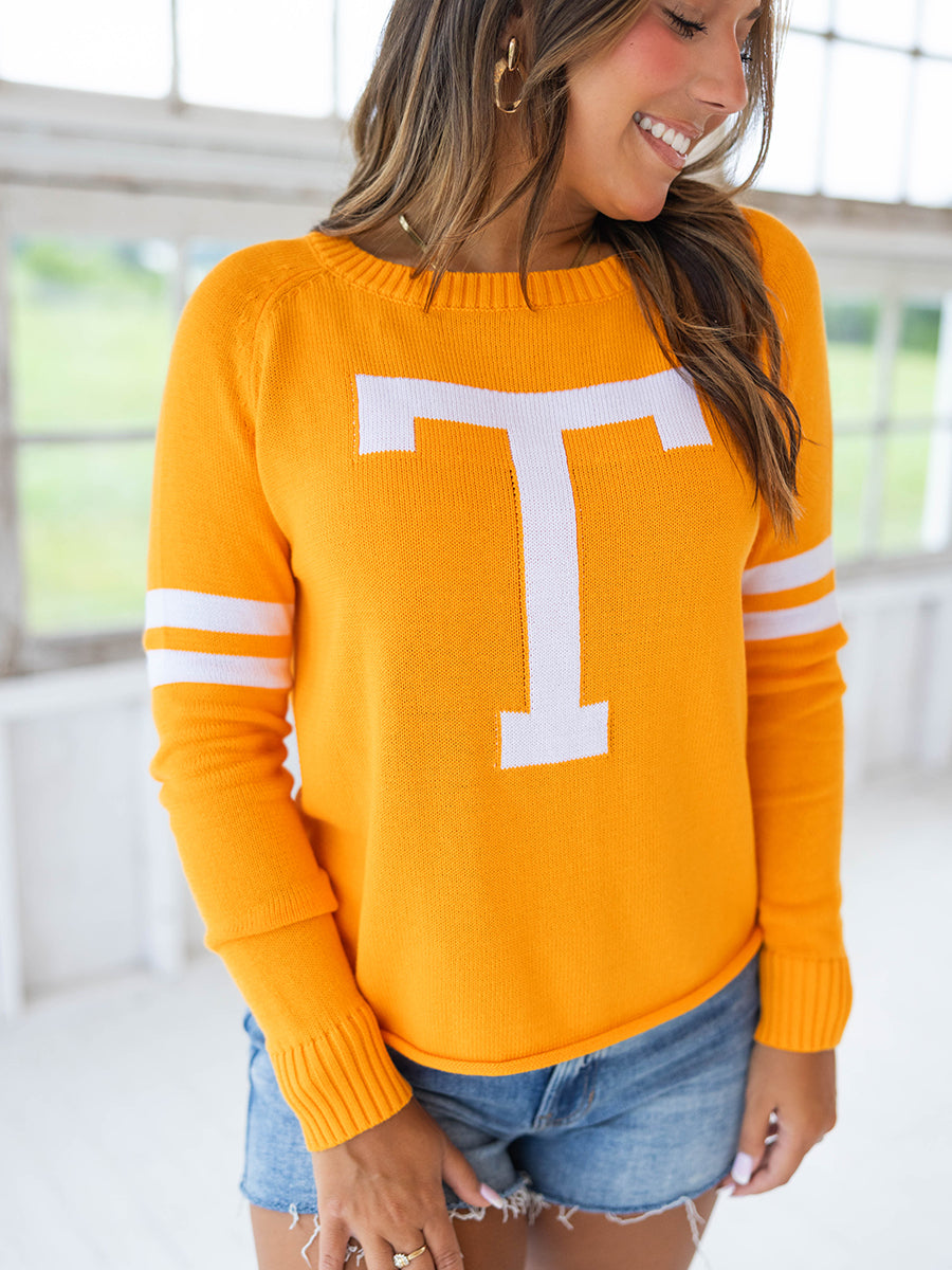 "Power T" Long-Sleeve Varsity Sweater