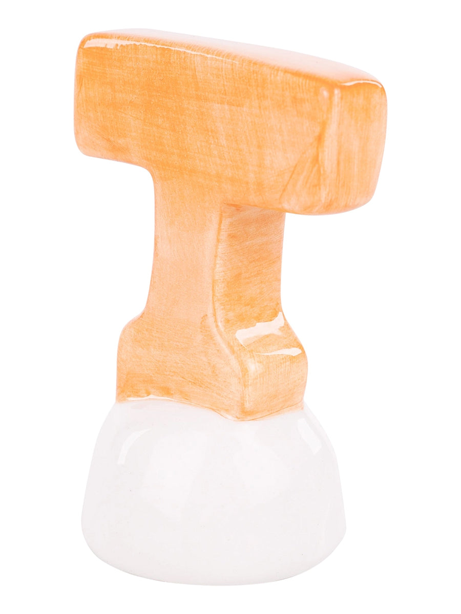 Orange Ceramic Power T for Serving Trays
