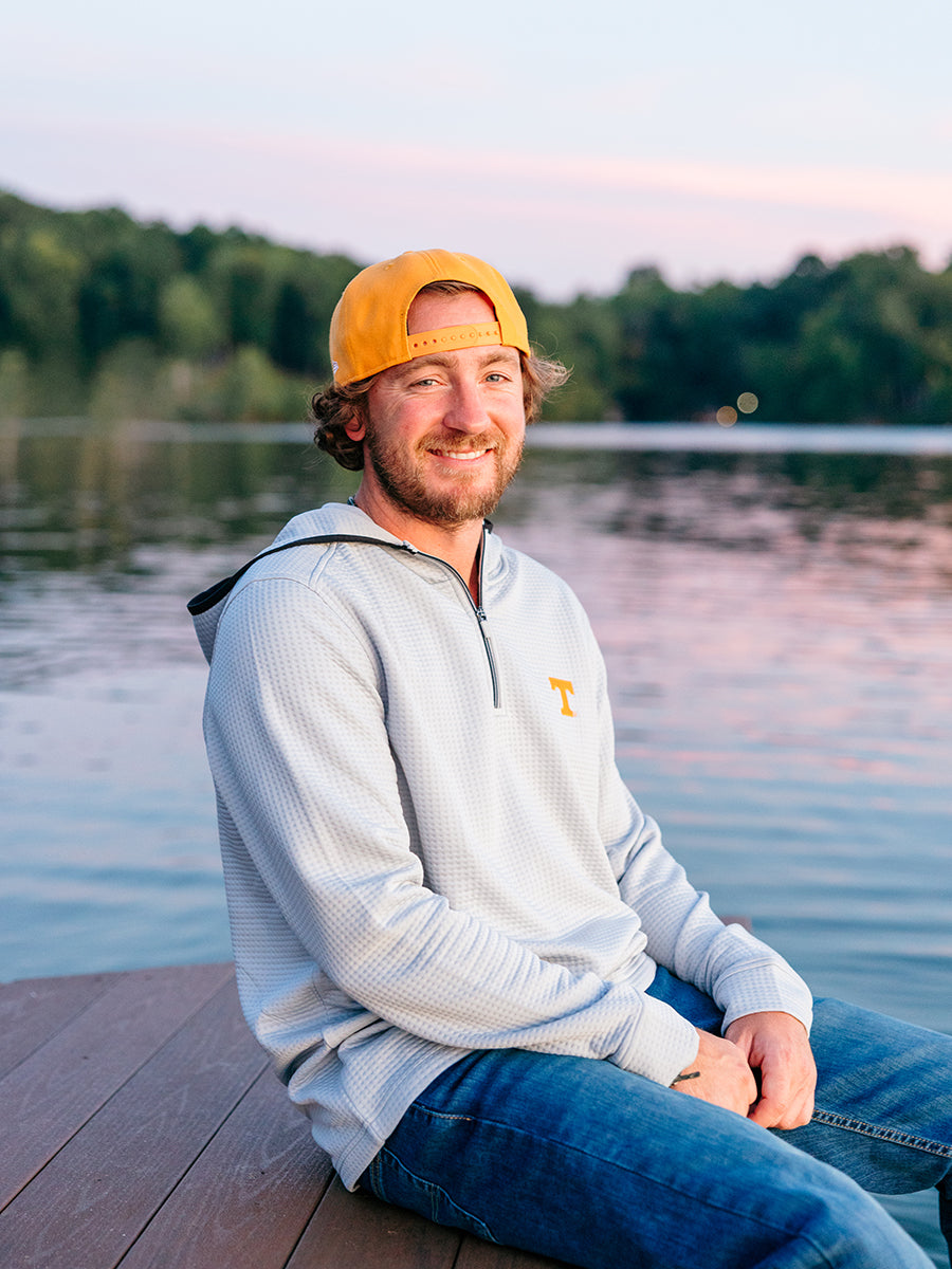 Mens Tennessee Legacy Performance Waffle 1/4 Zip Hoodie