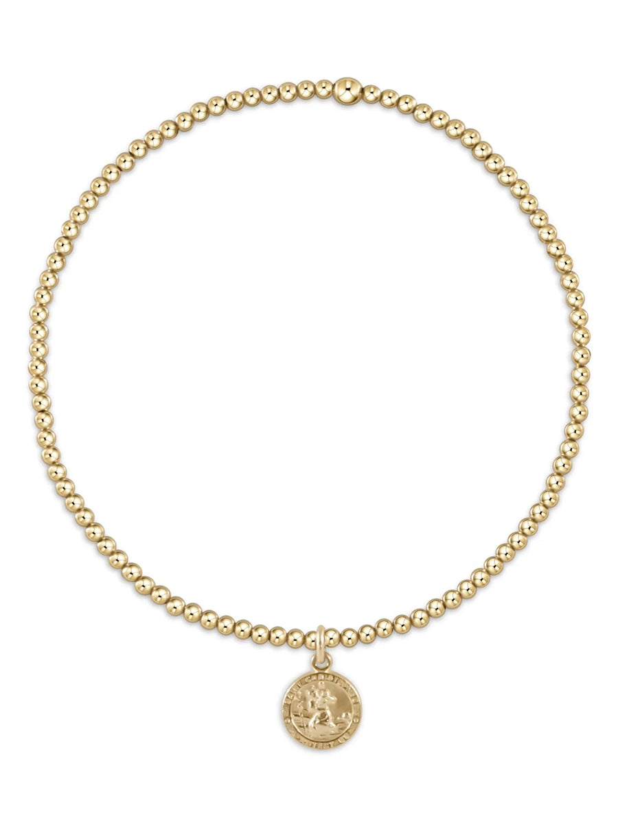 Classic Gold 2mm Protection Small Gold Disc Bracelet