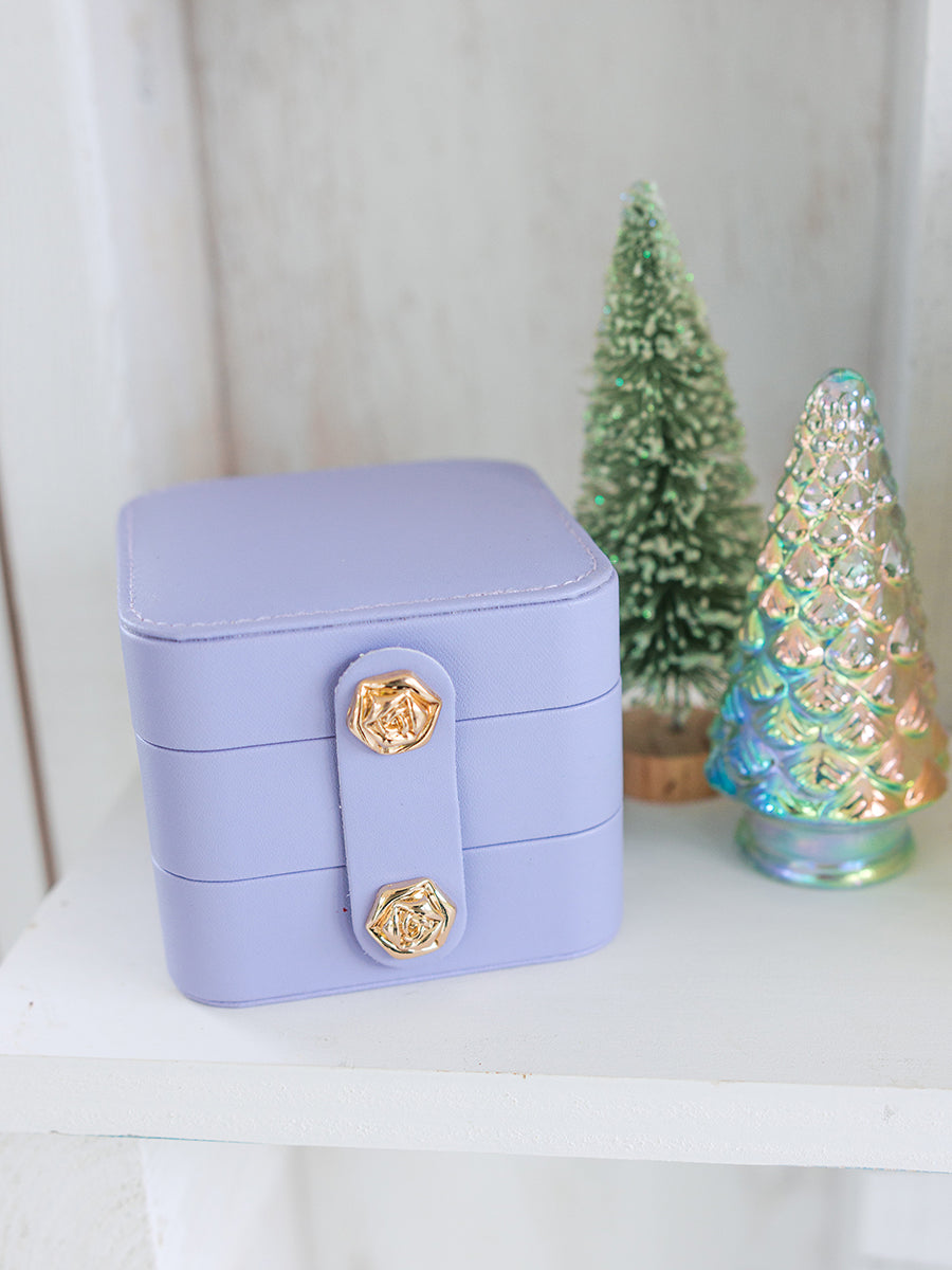 Purple 3 layer jewelry box