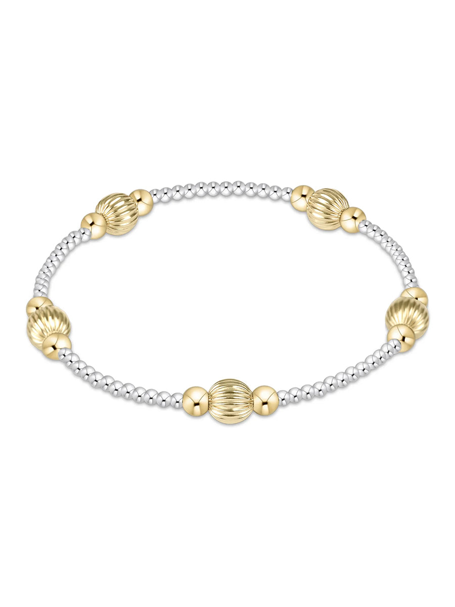 Purpose Dignity Pattern 6mm Bead Bracelet, Mixed Metal