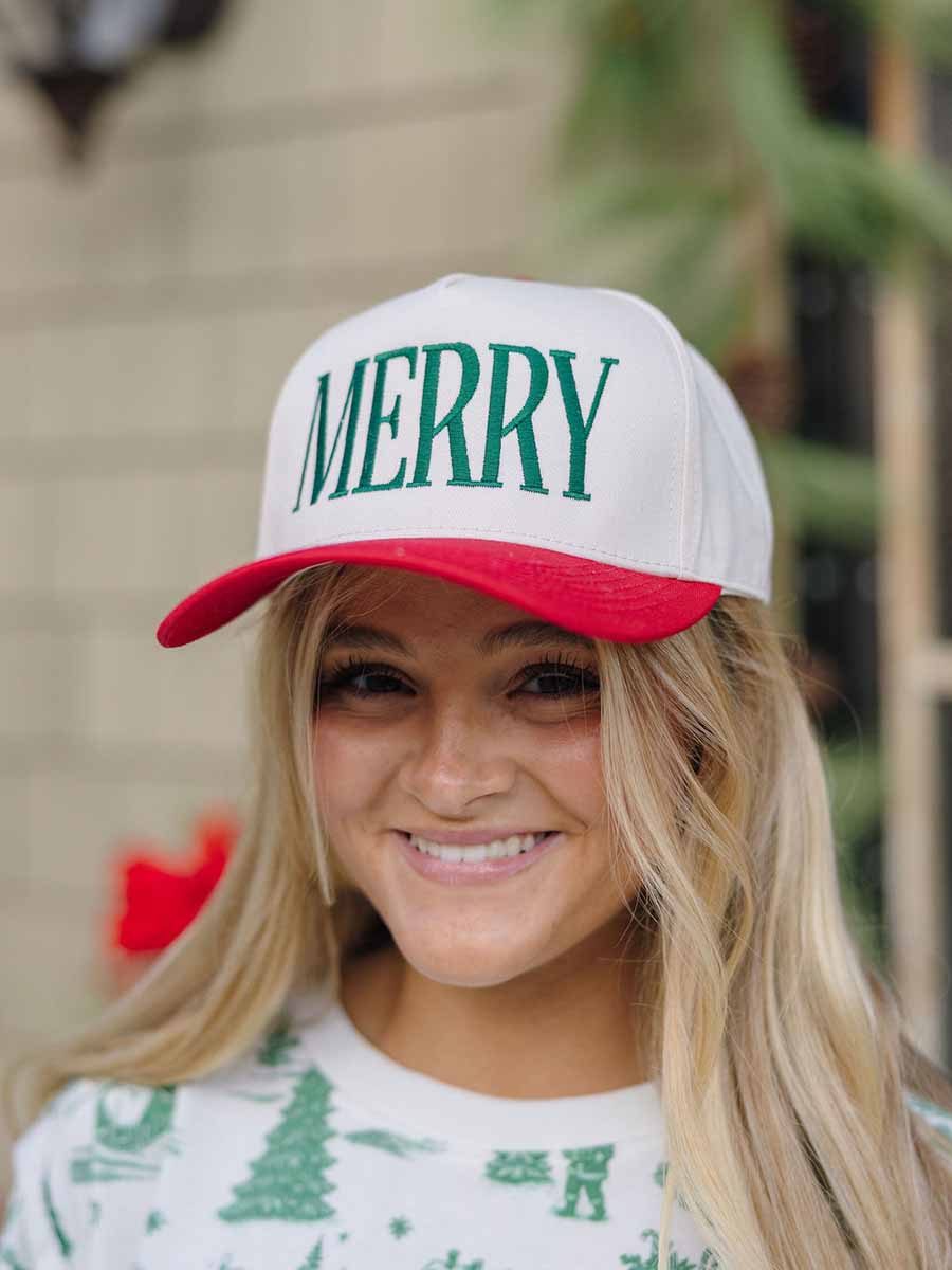 Green and Red "MERRY" Christmas Cap