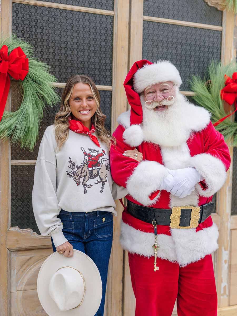 Reindeer and Santa Crew Sweatshirt