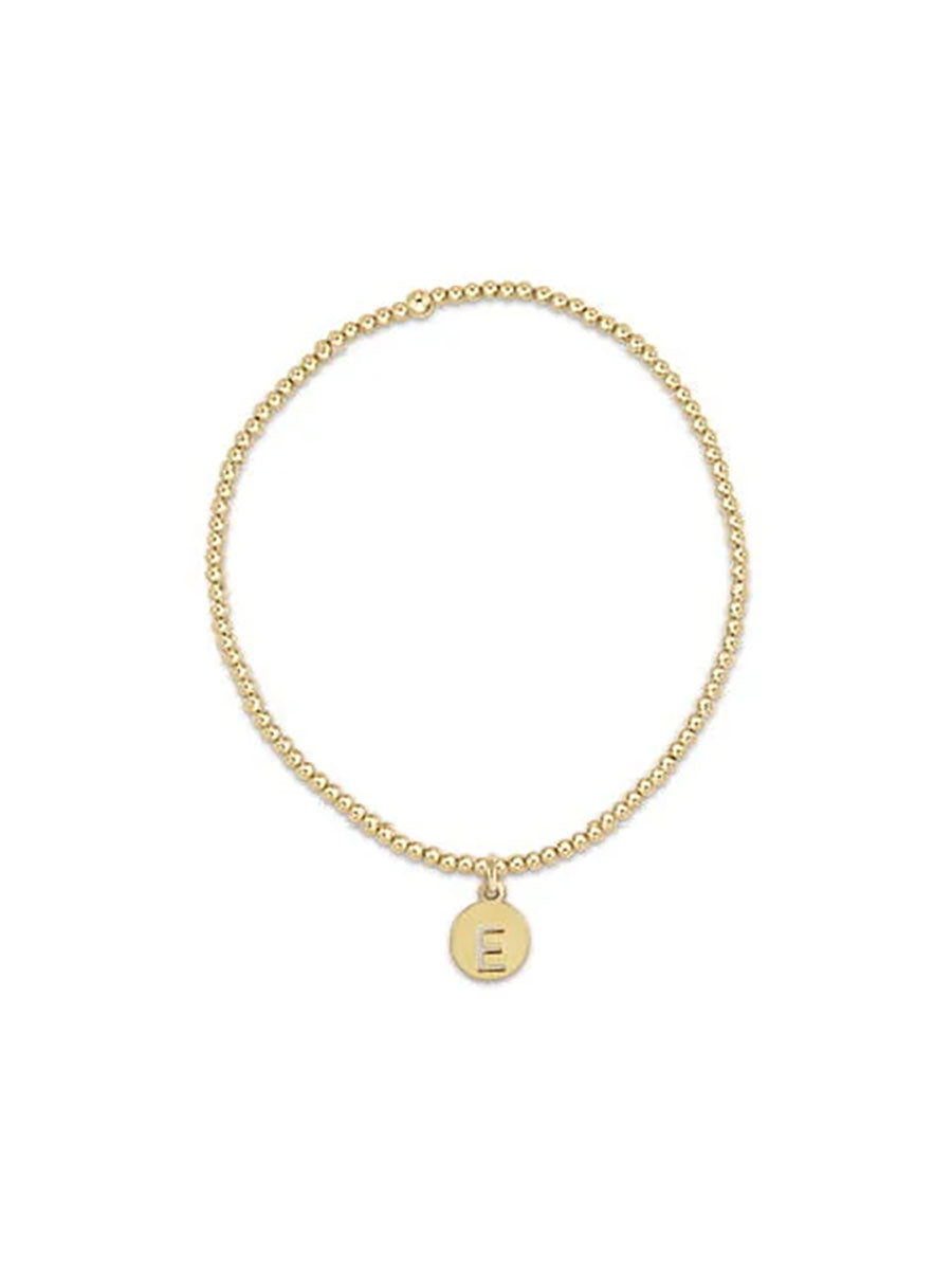 Classic 2mm Respect Gold Disc Initial Bracelet (Various Styles)