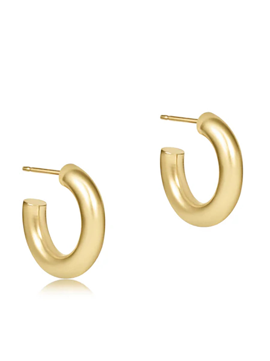 Round Gold Smooth 0.5" Post Hoop, 4mm