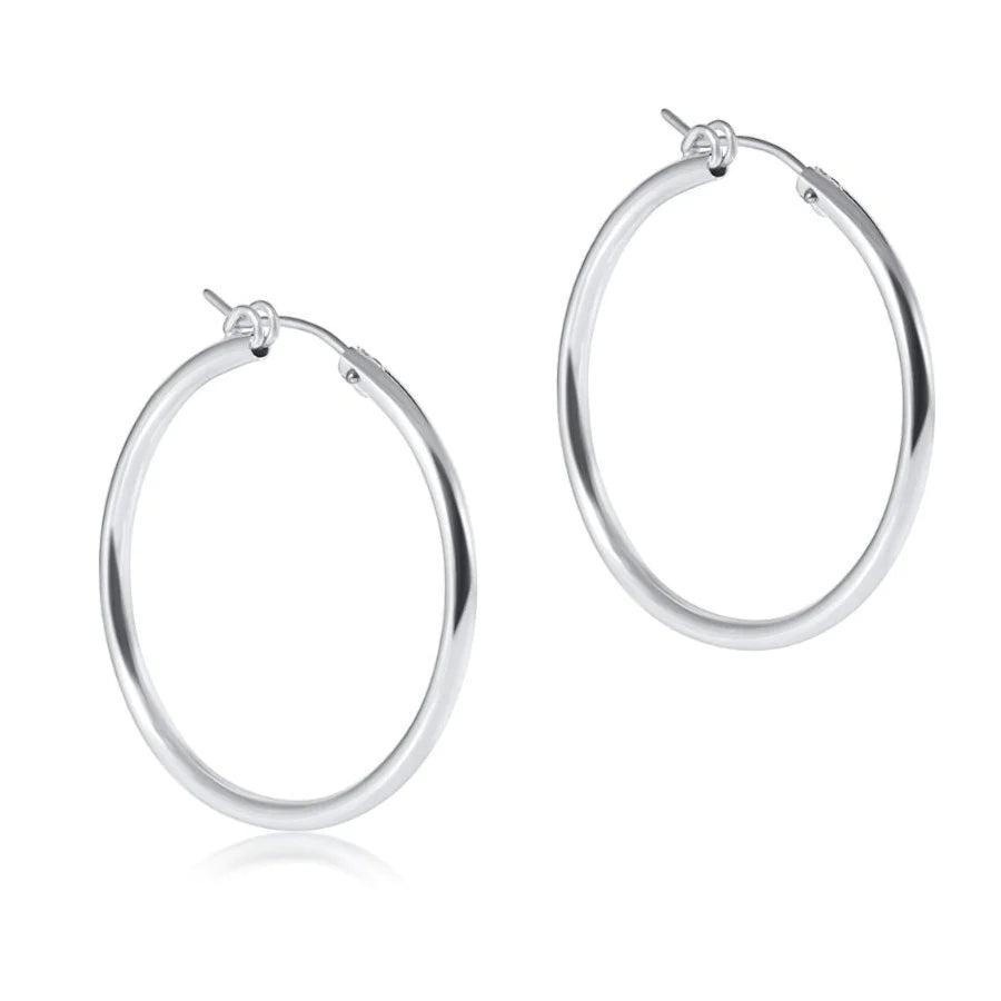 E-Newton Sterling Silver Round Hoop Earrings