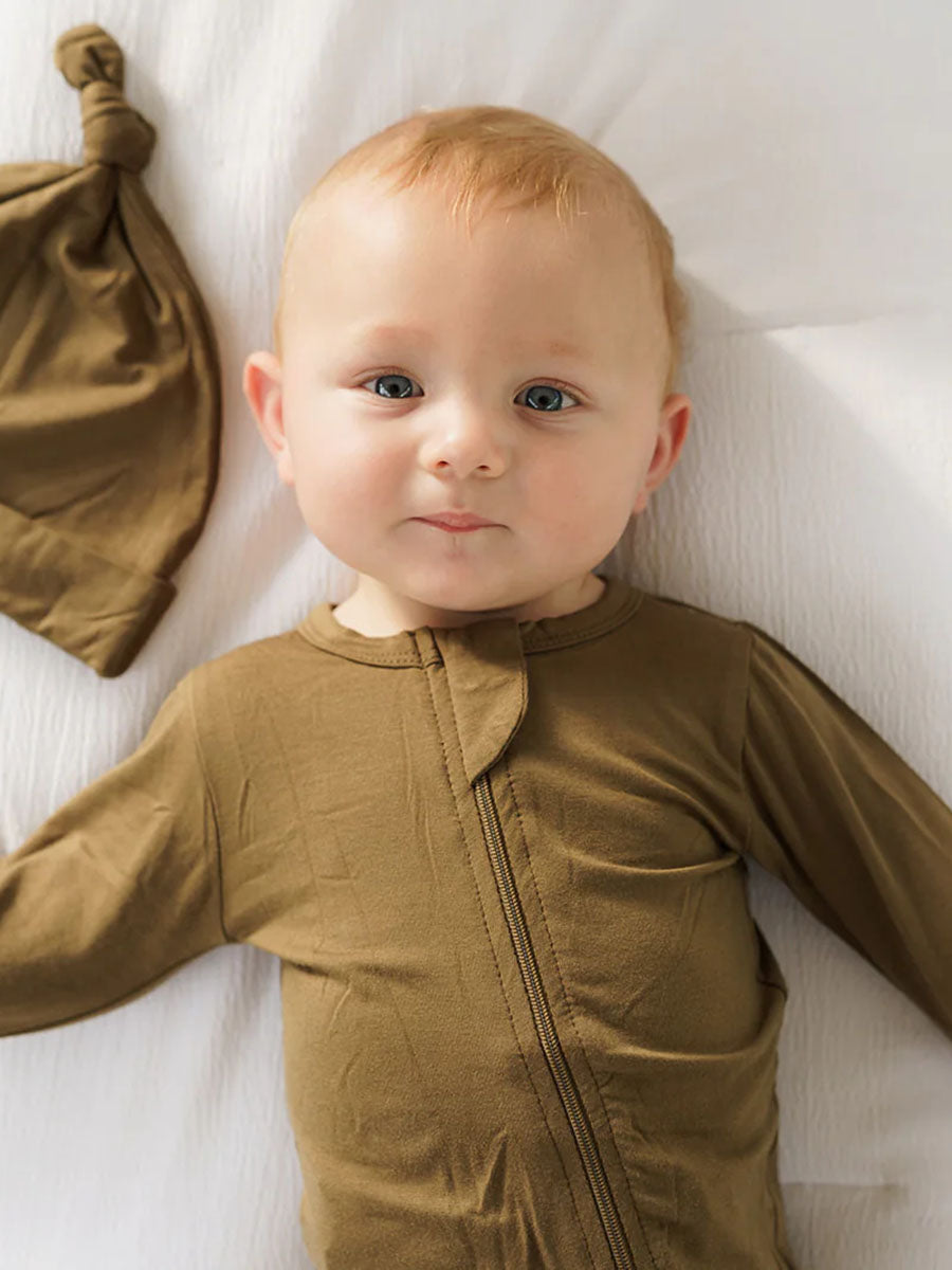 sage green bamboo baby sleeper