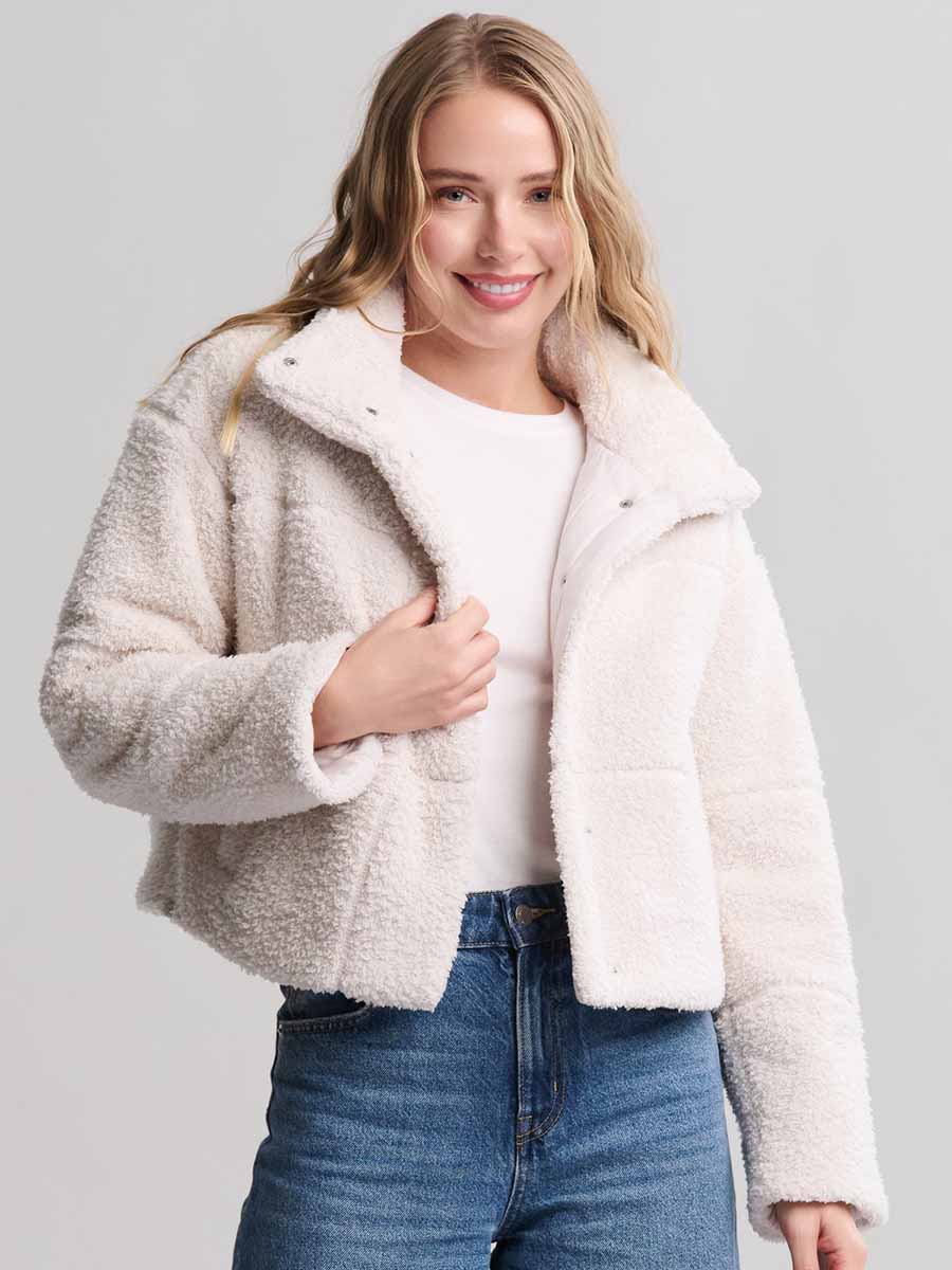 White Short Sherpa Jacket