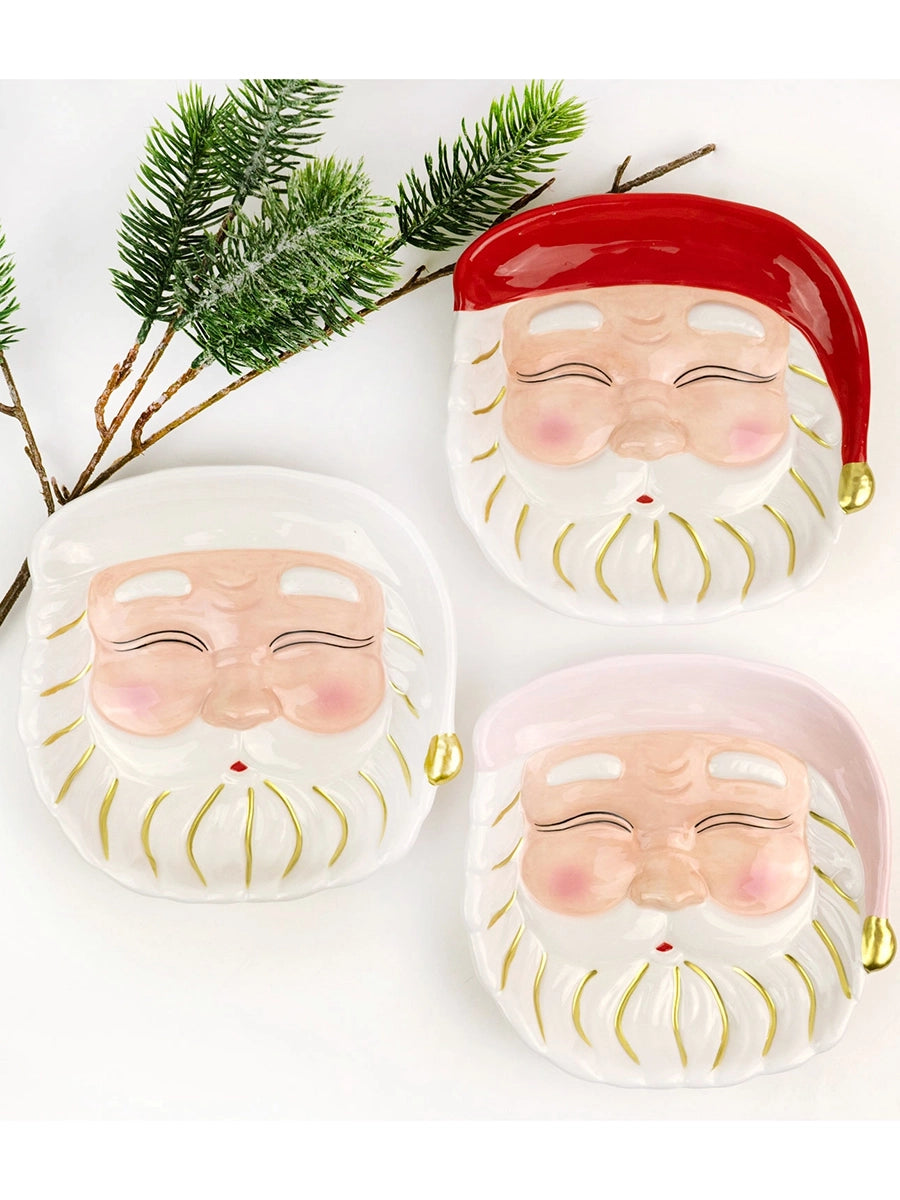 Ceramic Santa Dessert Plates