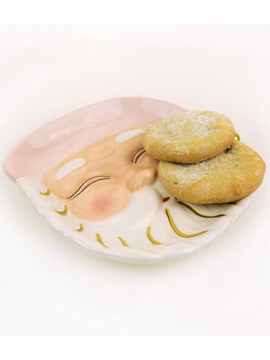 Holiday Cookies Santa Plate
