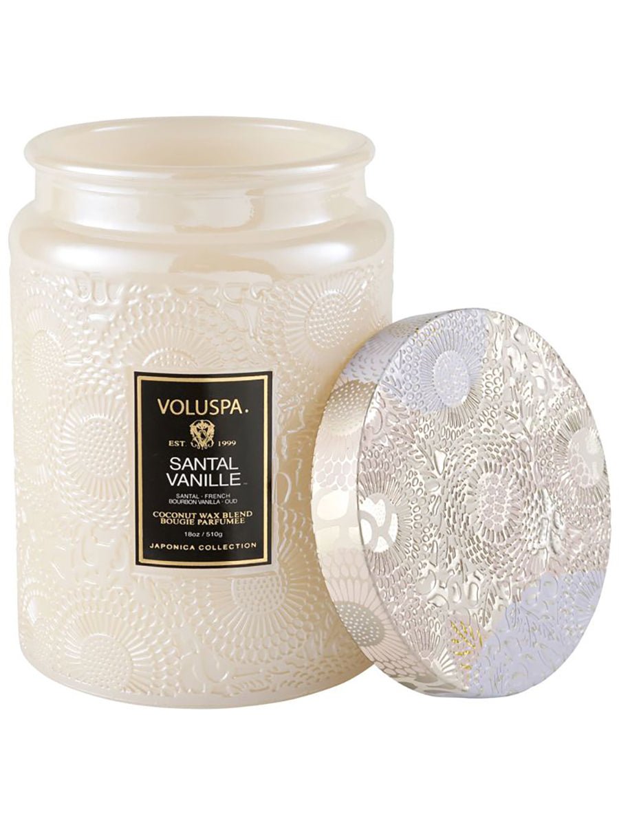 Embossed Glass Jar Candle