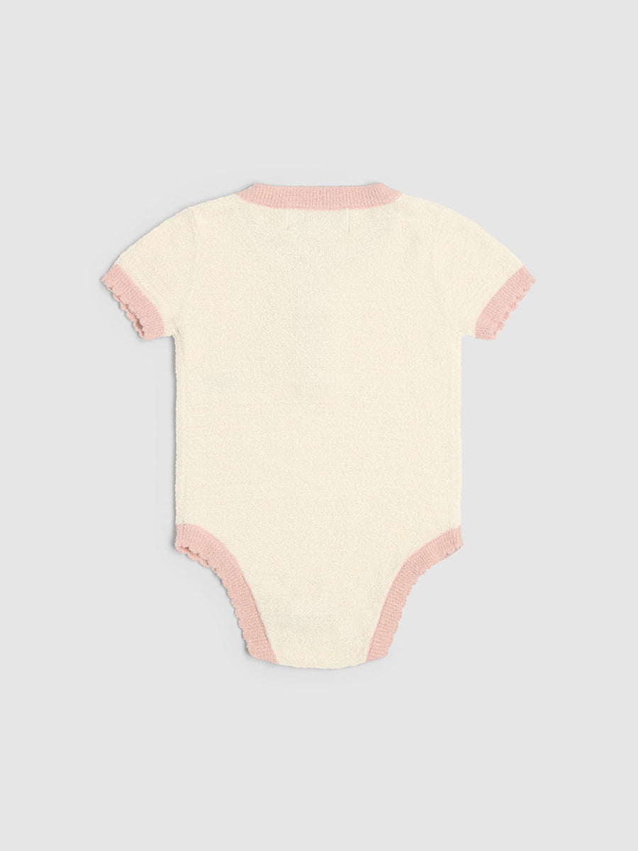 CozyChic Ultra Lite® Baby Scalloped Onesie, Cream Multi