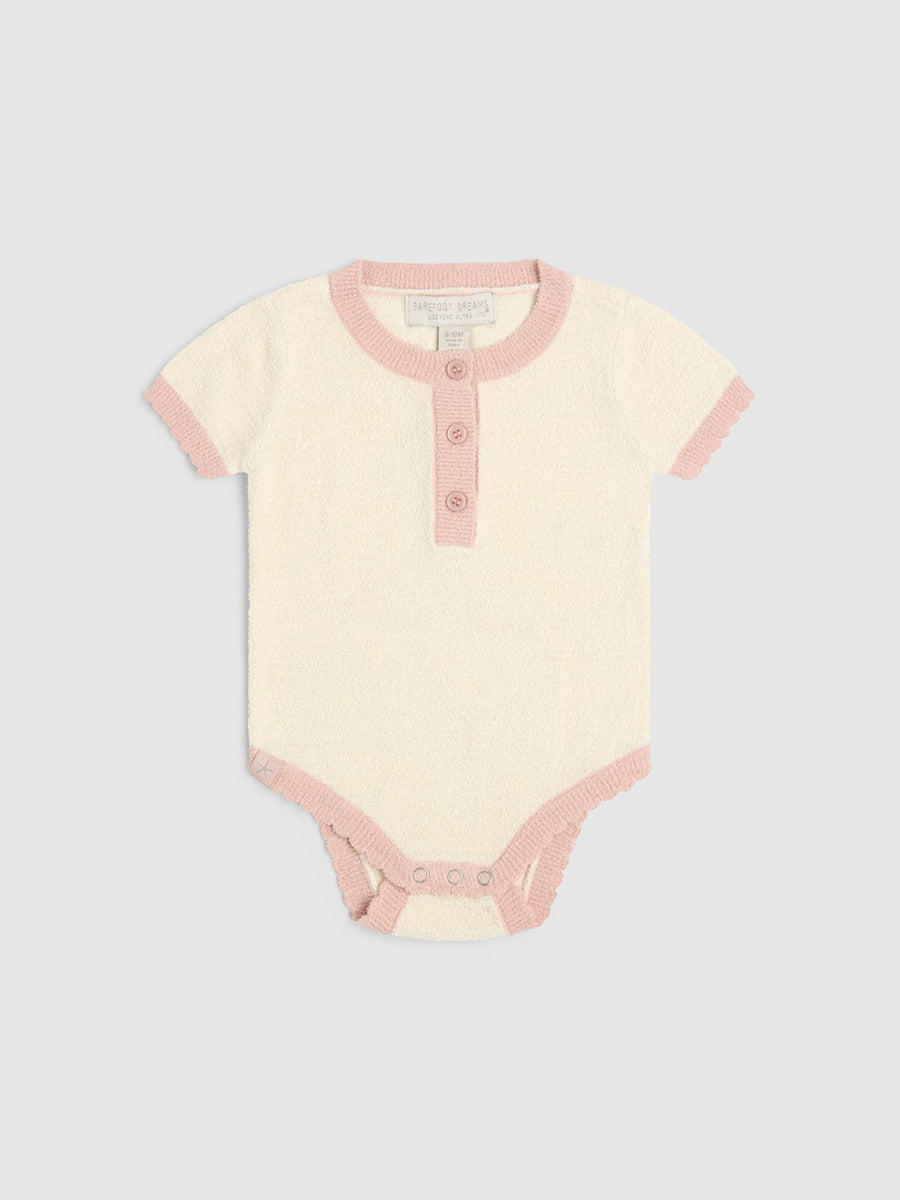 CozyChic Ultra Lite® Baby Scalloped Onesie, Cream Multi