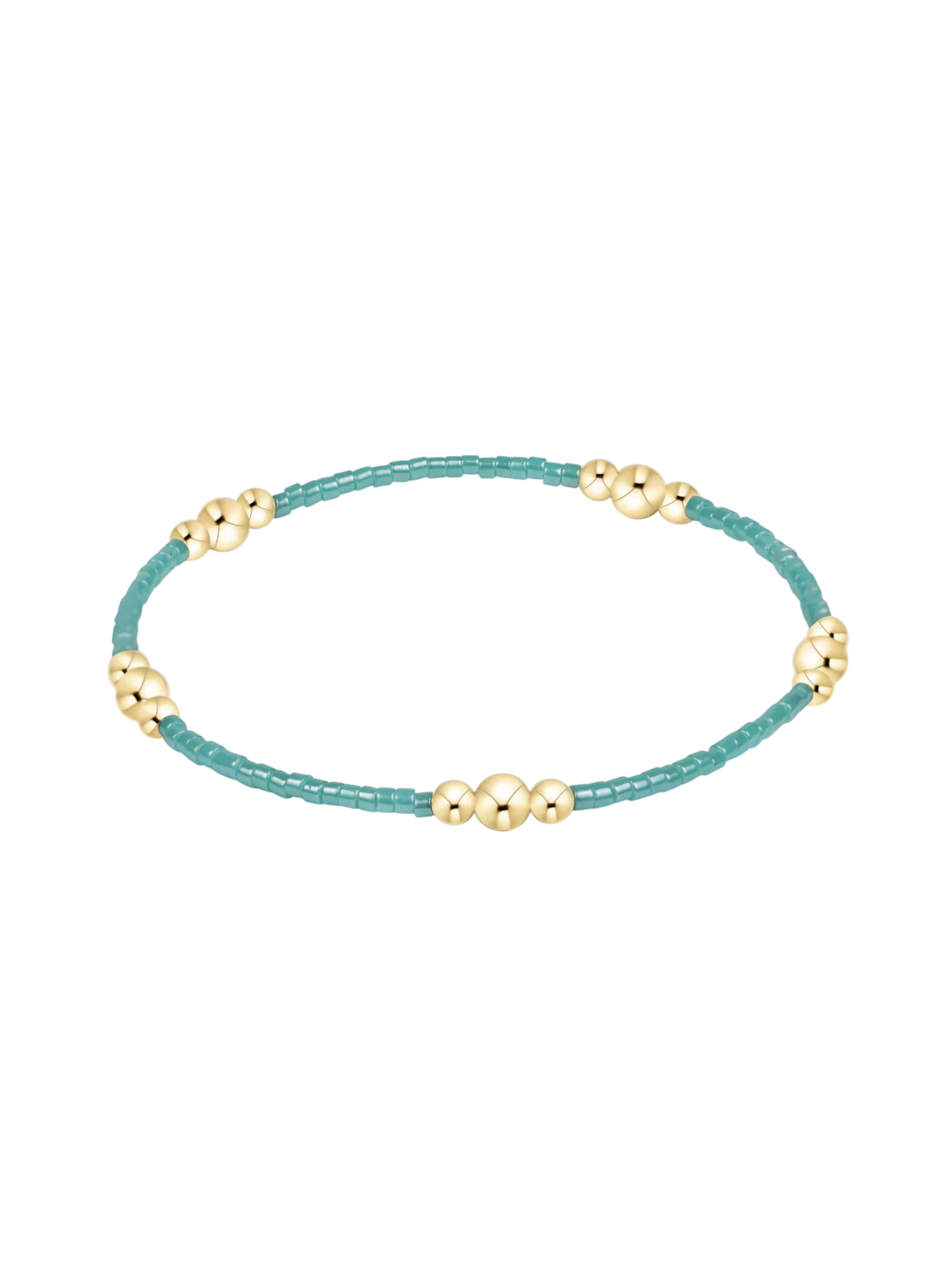 mint green and gold bead bracelet
