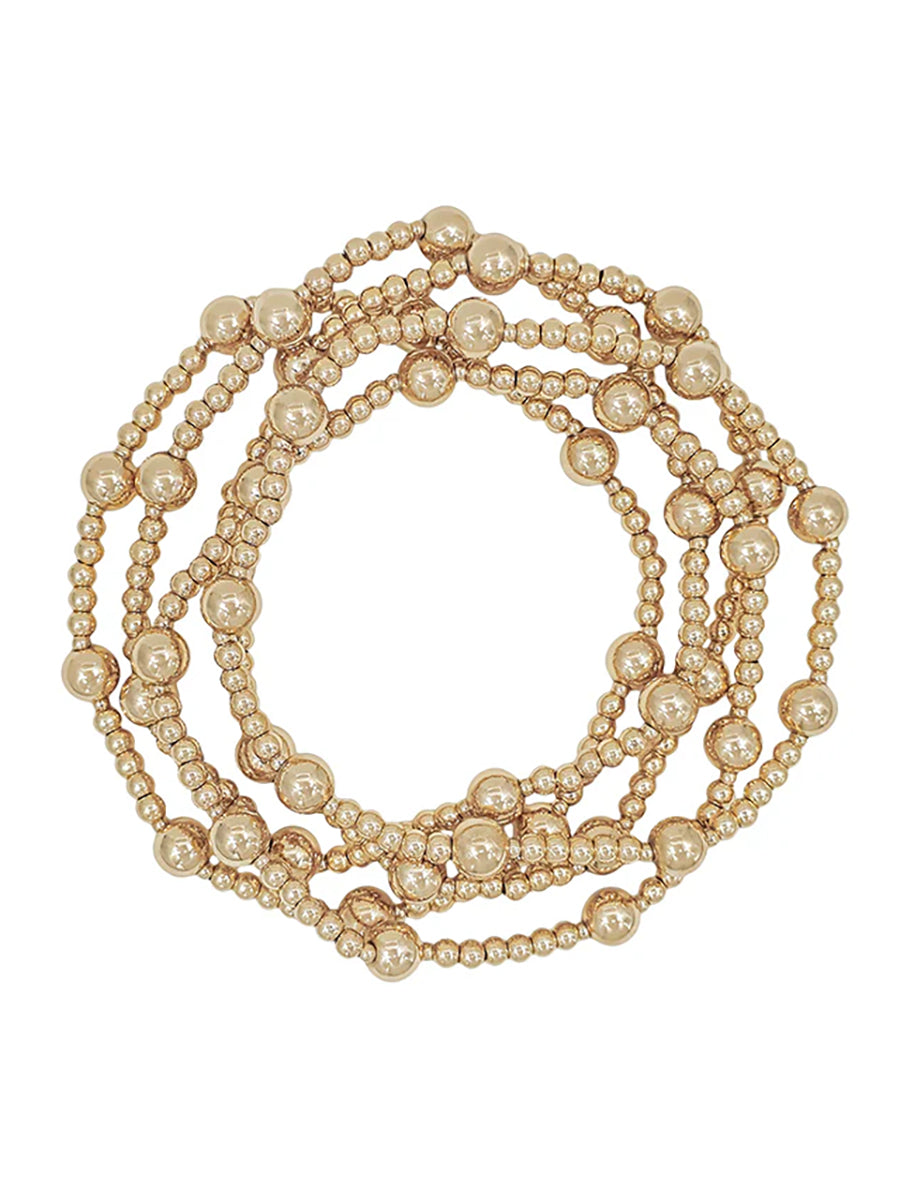 gold beaded stretch bracelets