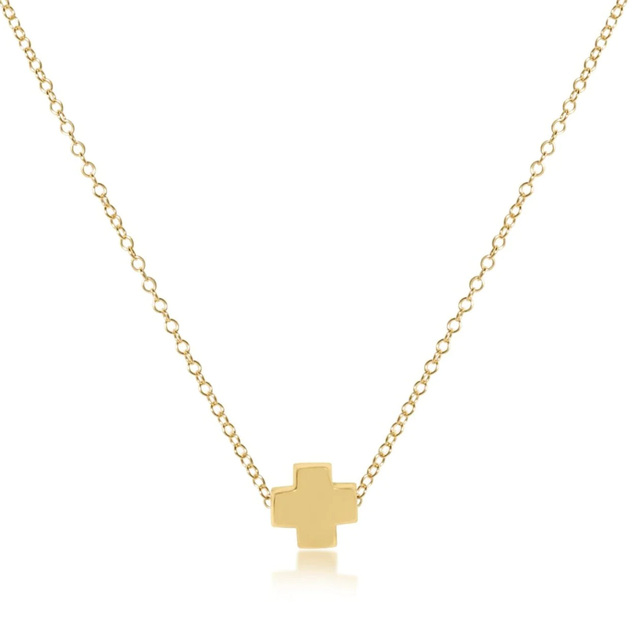 16" Signature Cross Gold Necklace