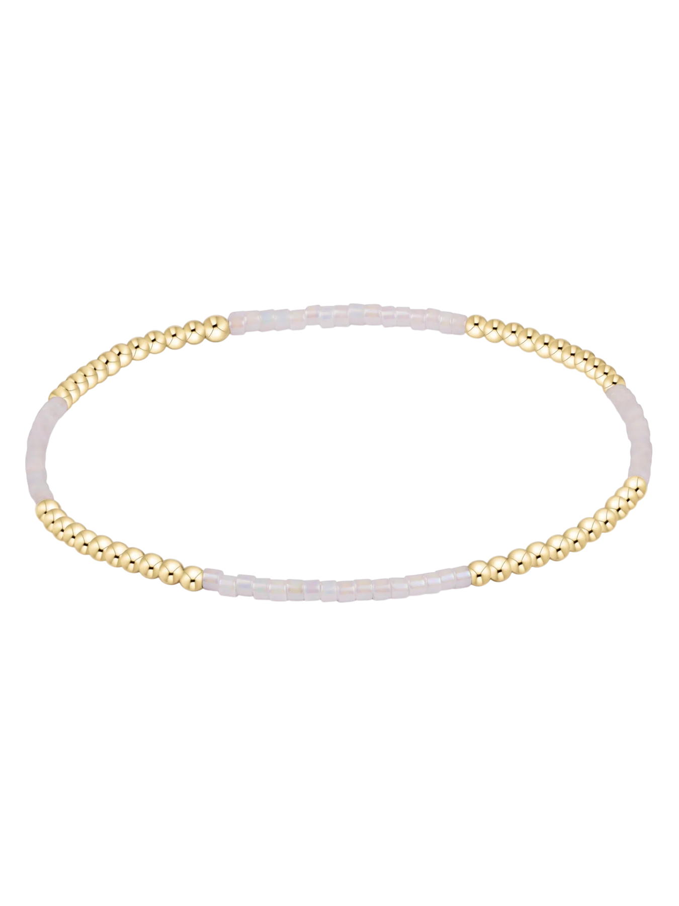 white and gold bead bracelet