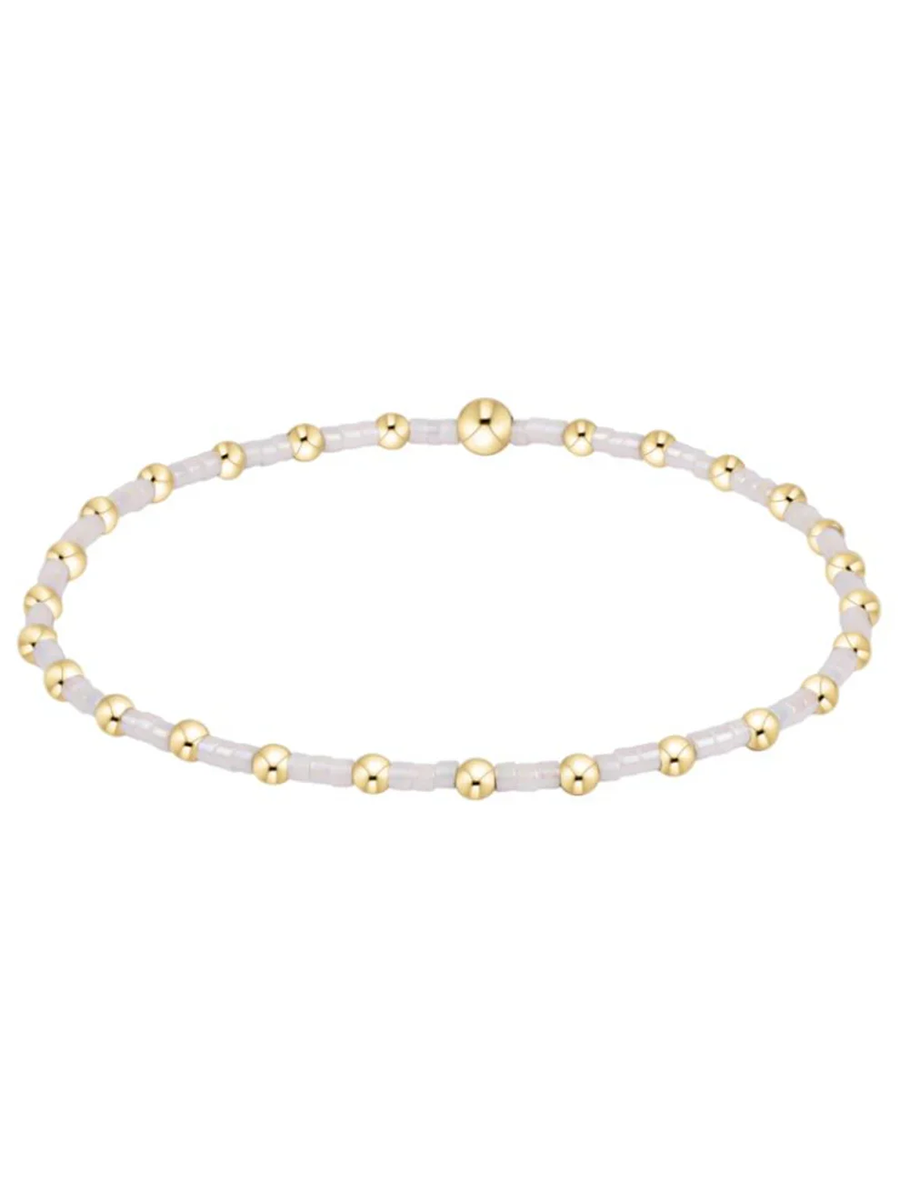 white seed and gold bead bracelet