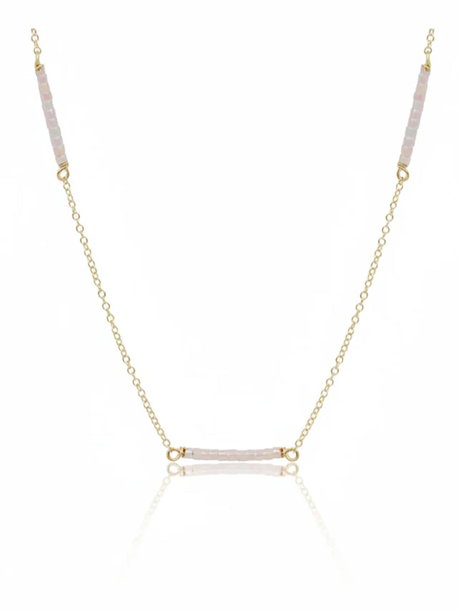 ENewton White Bead Gold Chain