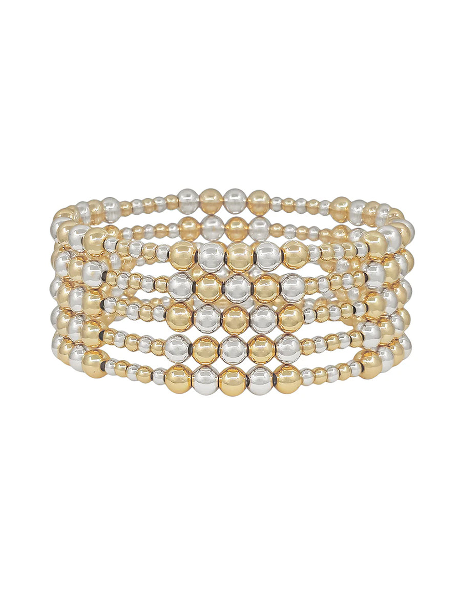 Silver and Gold Beaded Bracelet