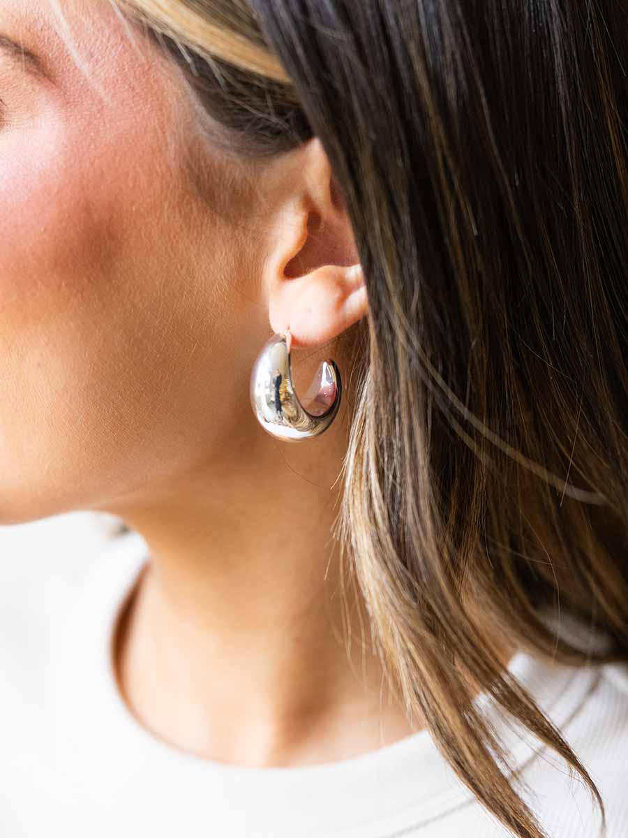 Chunky Silver Hoops