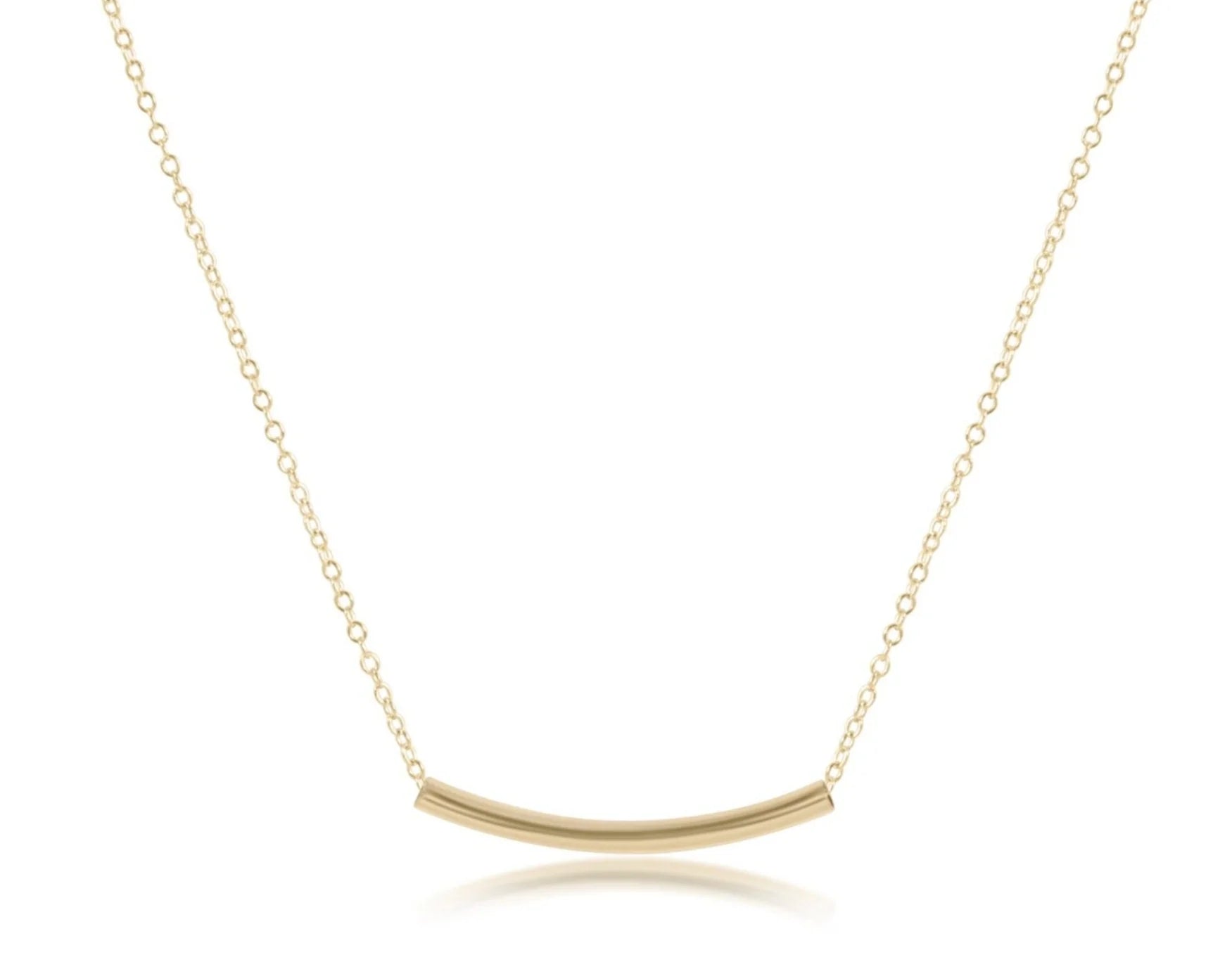 16" Small Bliss Bar Gold Necklace