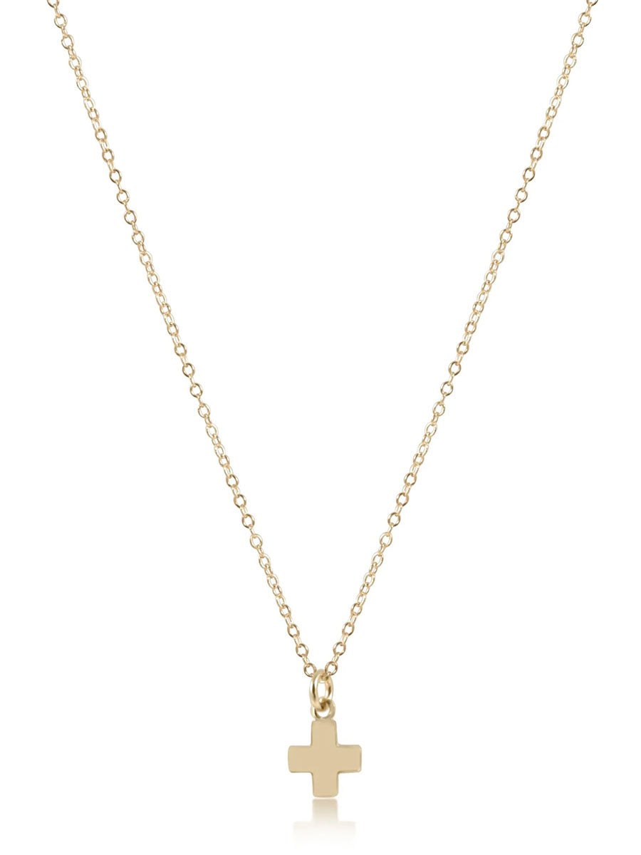 Small gold cross necklace