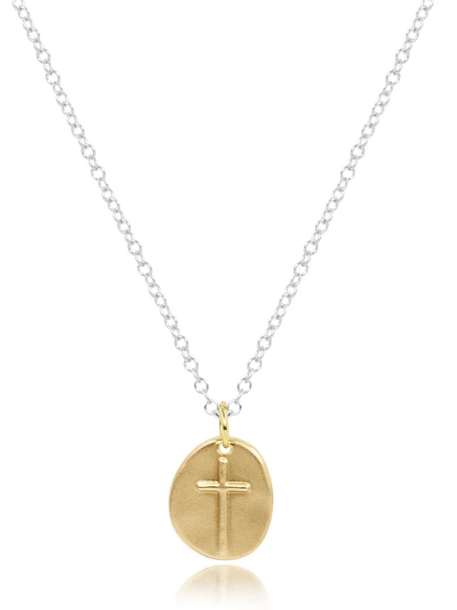 16" Inspire Small Gold Charm Mixed Metal Necklace
