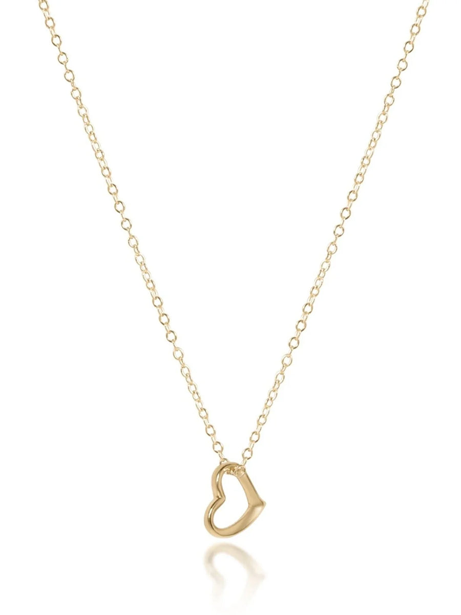 16" Small Love Charm Gold Necklace
