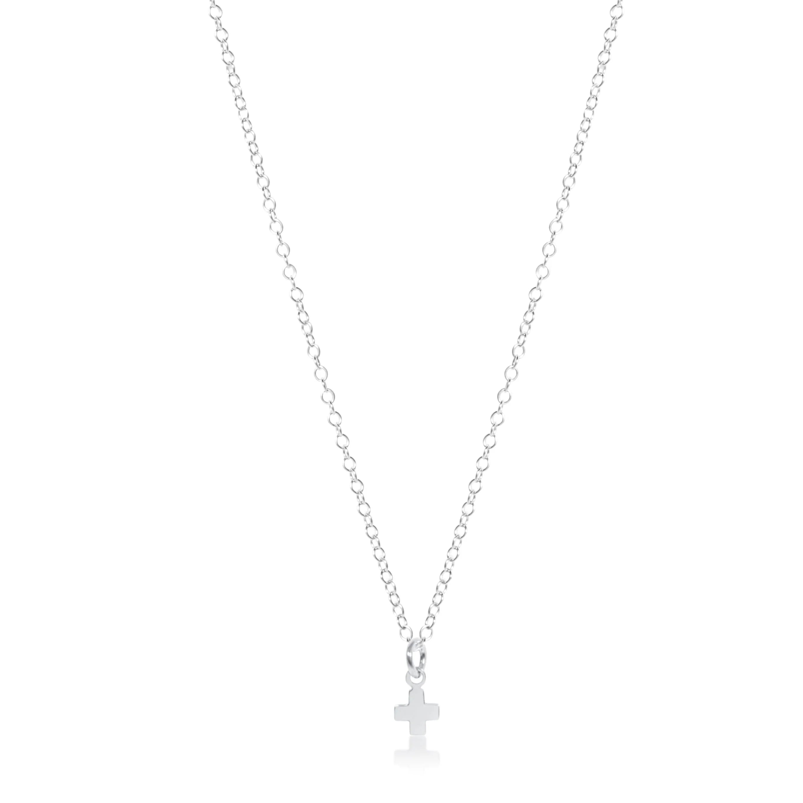 Small Sterling Silver Cross on Silver Chain Necklace